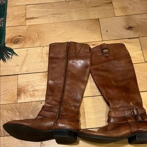 INC International Concepts Tan Leather Heeled Boots